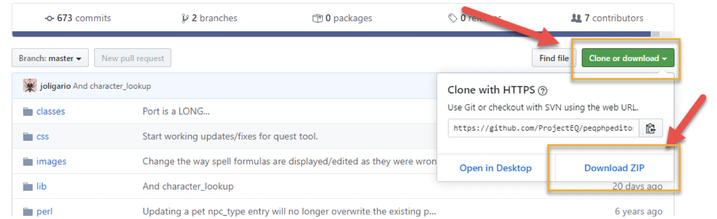 Choose the Download Zip option